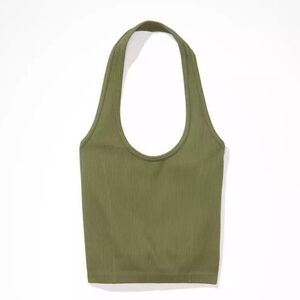 American Eagle Super Seamless Halter Top Olive Green XXL